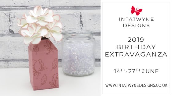 Intatwyne Designs - Independent Stampin' Up! UK Demonstrator - Birthday Extravaganza #8 Magnolia Flowers and vase set tutorial. All supplies available on my blog as well as measurements in inches and cm.