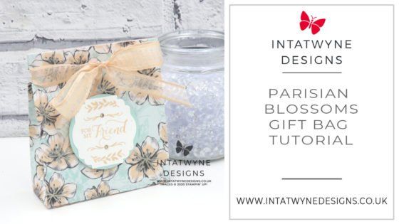 Intatwyne Designs - Independent Stampin' Up! UK Demonstrator - Parisian Blossoms Gift Bag Tutorial. All supplies available from my Stampin' Up! shop. See my Website for more FREE tutorials