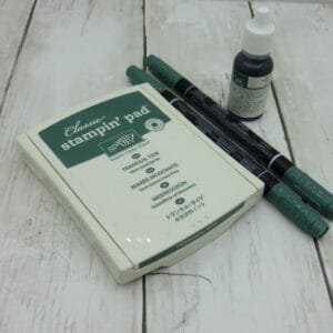 Ink Pad,  re-inker & 2x Markers in Tranquil Tide